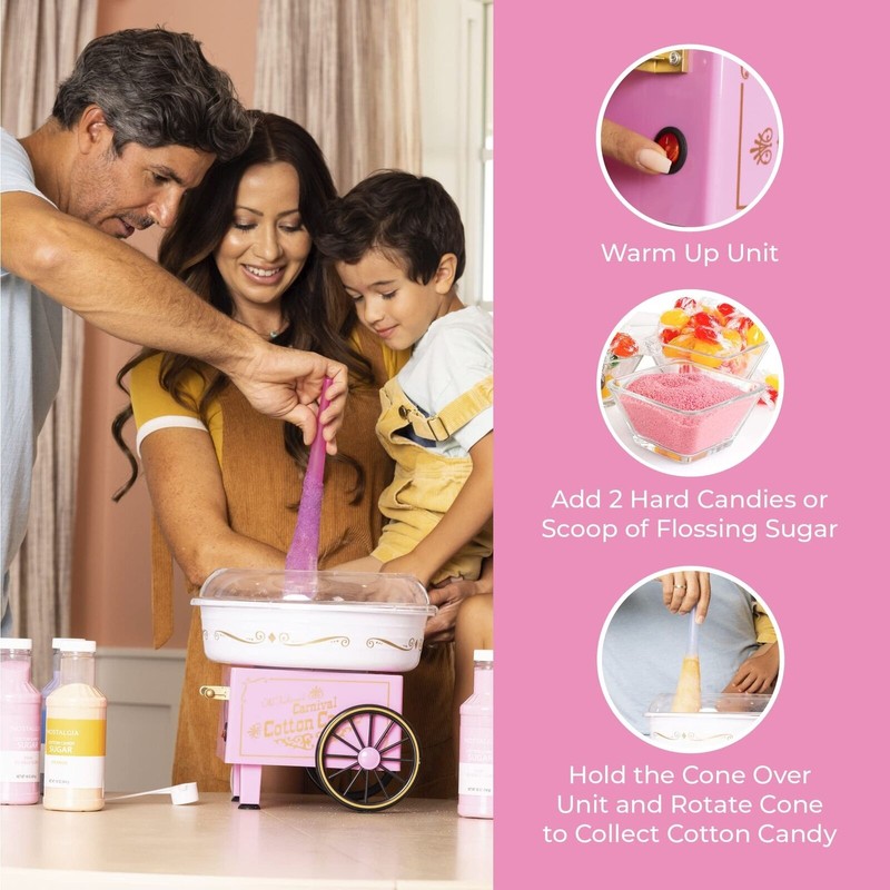 Nostalgia Cotton Candy Machine - Retro Cotton Candy Machine for