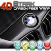 4D Black Carbon Fiber Vinyl Wrap Sticker Air Release Bubble