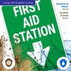 First Aid Station with Down Arrow Sign, 12x18 Inches, 55