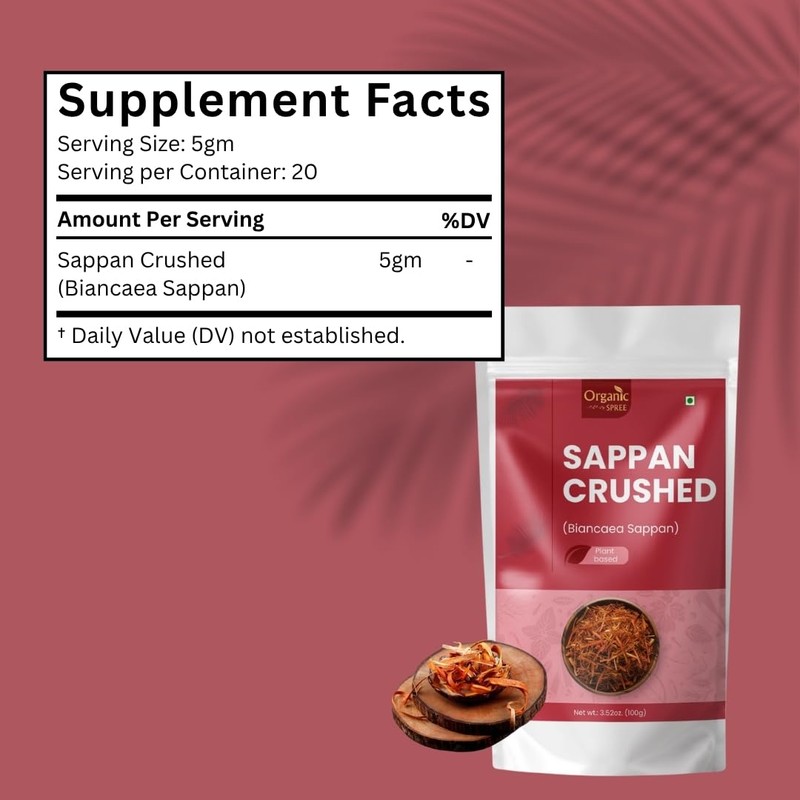 Organic Spree Sappan Wood Crushed 100g – Biancaea Sappan –