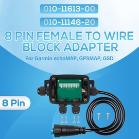 010-11613-00 8 Pin Female to Wire Block Adapter #010-11146-20 Fits for Garmin echoMAP 50s/70s/50dv/70dv, GPSMAP, GSD 24/25 Modules