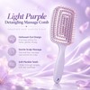 Hollow-Out Fine-Tooth Detangling and Volumizing Hair Comb for Real Hair
