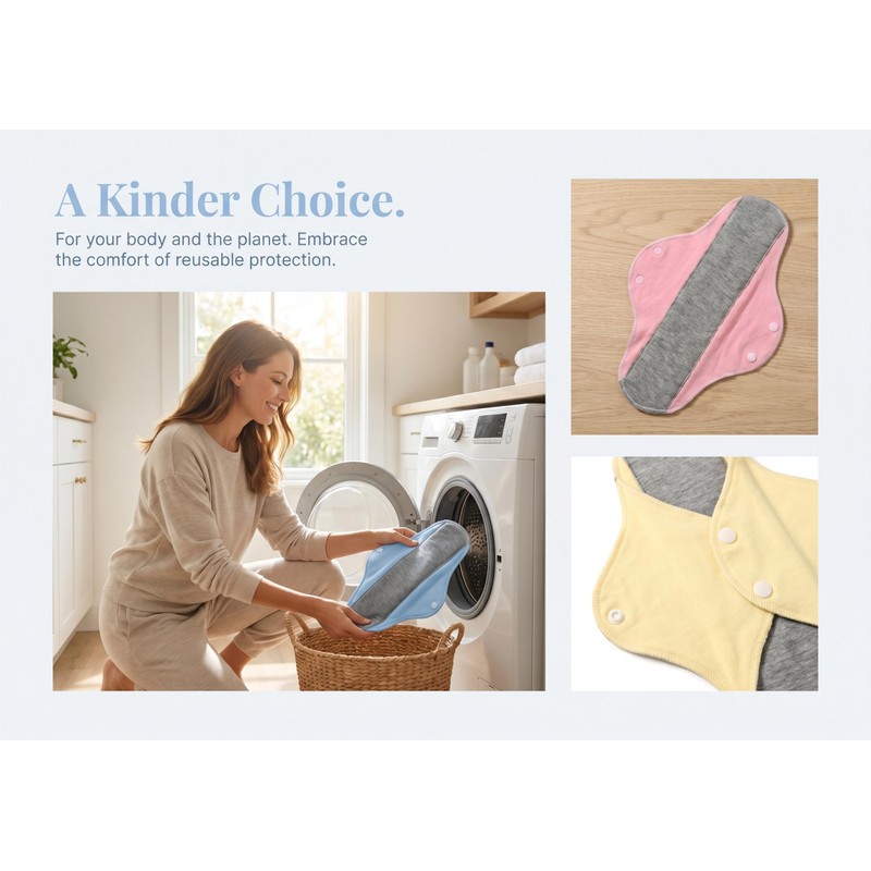 6 Pack Reusable Incontinence Pads with Graphene Technology -Leak-Proof &