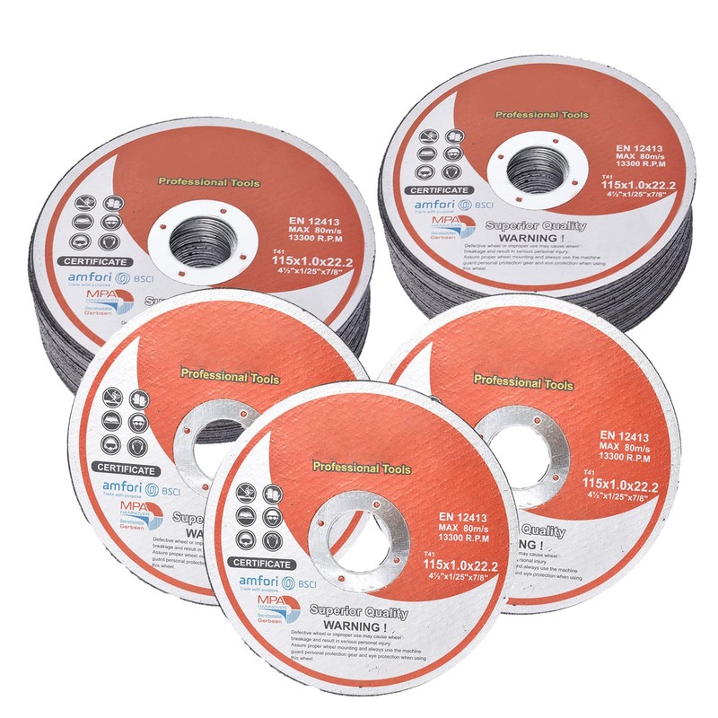 TJHSM 50-Pack Cut-Off Wheels Thin 4-1/2x0.040x7/8 Aluminium Oxide Grinder Cutting