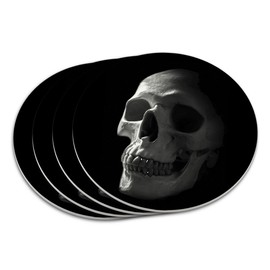Human Skull Skeleton Head Coaster Set