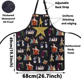 WZMPA Musical Characters Kitchen Apron Drama Lover Gift Musical Fans Cooking Apron Theatre Merchandise, Ham Ap, Medium