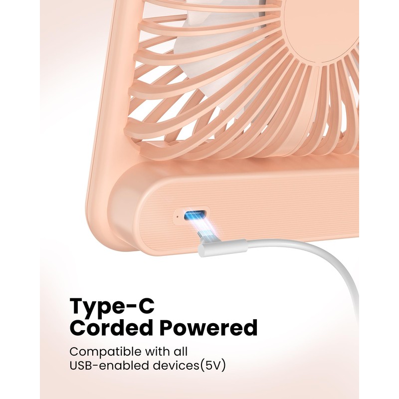 Koonie USB Desk Fan, Strong Wind Ultra Quiet Small Personal
