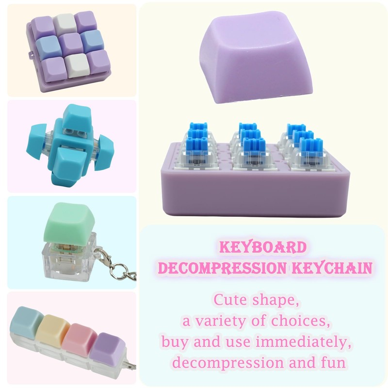 MILAKE Keyboard Fidget Set, 4 Pcs Keyboard Clicker Cube with
