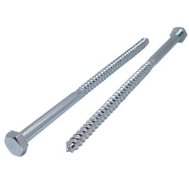 (Pack of 6 pcs) DIN 571 Zinc Plated Steel Hexagon Wood Screws M8 x 200 mm, Hex Screw, Lag Bolts, Hex Head, Coach Screws (6, M8 x 200 mm)