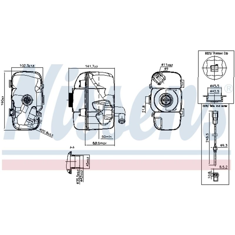 NISSENS Coolant Expansion Tank 996177 for Volvo V70 II (285)