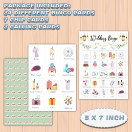 Ycyfckdr Wedding Bingo Cards, Bachelorette Party Games, Bridal Shower Games, Greenery Bridal Shower Bingo Game for Guests, Tea Party Game, Tea Party Favors - 24 Game Cards (d02)