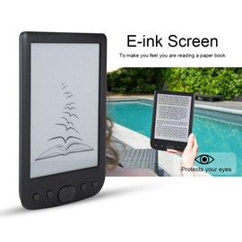 Lector de Libros electrónicos,portátil de 6 Pulgadas 8G,Lector de Libros electrónicos a Prueba de Agua Compatible con Tarjeta TF Iluminación de Pantalla/Múltiples Idiomas/Protección de oj(Naranja)