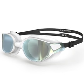 WATER TIME Swimming goggles adult for men pool goggles for women Professional Anti Fog No Leaking UV Protection (Pearl white)