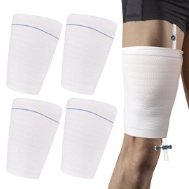 4 Pcs Catheter Leg Bag Holder Urine Bag Holders Stay in Place Carer Leg Bag Sleeves Urinary Drainage Bags for Men or Women (Medium)