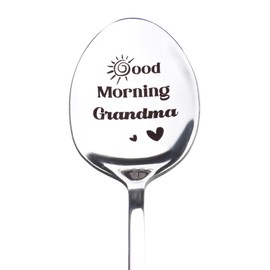 Grandmother Grandma Gift for Nana Grannie Christmas Birthday Gifts for Nanny Granny Gift for Grandma Coffee Tea Lover Gifts Good Morning Grandma Spoon Gift for Nan Nana Retirement Gifts for Nan Spoon
