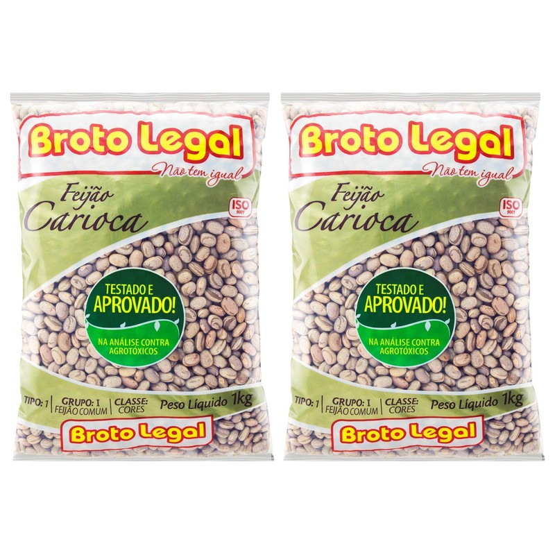 Broto Legal Feijao Carioca 1kg | Pinto Beans 35oz (PACK
