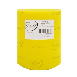 Expo International Decorative Matte Tulle, Roll/Spool of 6” X 200 Yards, Lightweight Polyester Tulle Fabric for Tutus, Costumes, and Party Decorations, Washable, Easy-to-Use, Yellow
