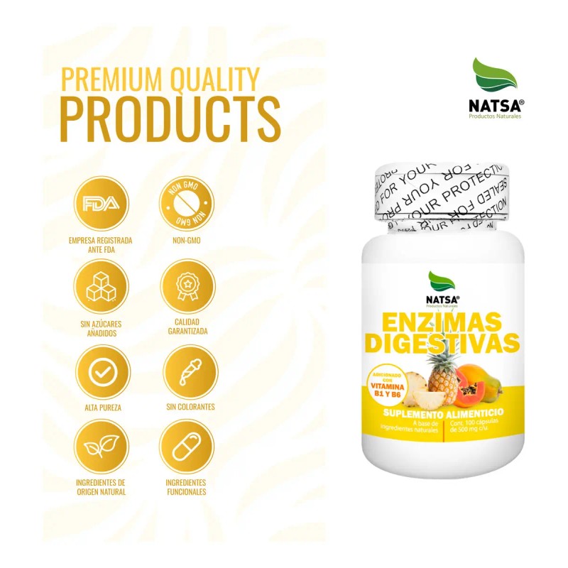 Enzimas Digestivas 100 Cápsulas Sientete Libre Menos Pesado Digere Alimentos