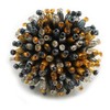 40mm Diameter/Hematite/Gold/Transparent Acrylic/Glass Bead Daisy Flower Flex Ring - Size