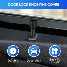 Rislobx - 4 pomos de cerradura de puerta de coche, cubierta de pasador de cierre de puerta interior, tornillo de elevación decorativo de aleación de aluminio, accesorios universales para la mayoría de