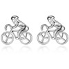 Honey Bear Silver Racing Bike Bicycle Cyclist Sports Cufflinks