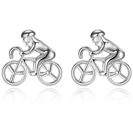 Honey Bear Silver Racing Bike Bicycle Cyclist Sports Cufflinks