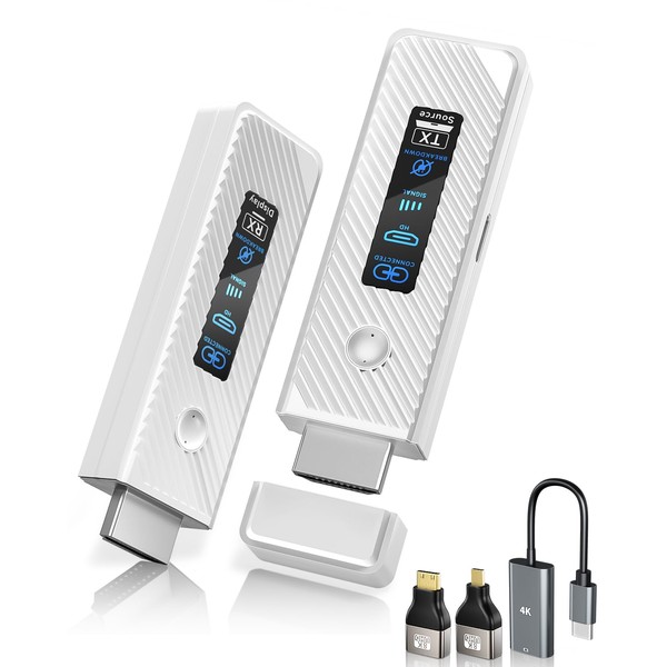 Foscomax Wireless HDMI Transmitter and Receiver, 165FT/50M LED Display Portable
