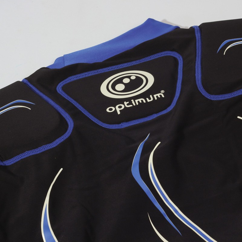 Optimum Senior Inferno Rugby Protective Top Shoulder Pads, Black/Blue, Large