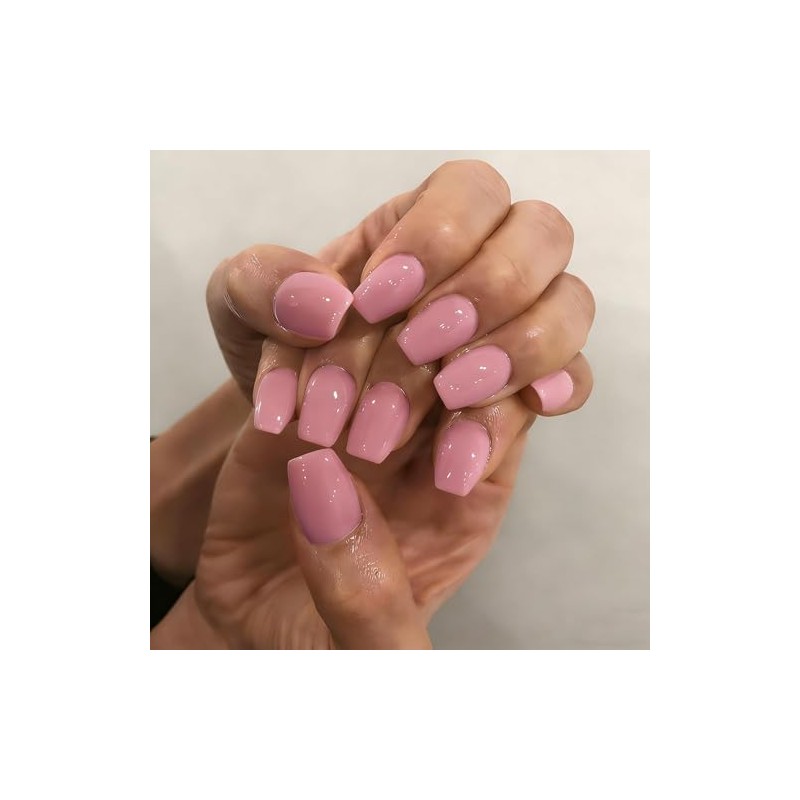 Uñas postizas de gel suave, cortas, cuadradas, de cobertura total,