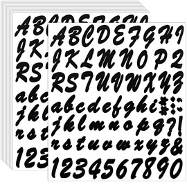 10 Sheets 720 Pieces Self Adhesive Vinyl Letters Numbers Kit, Mailbox Numbers Sticker Modern Removable for Mailbox, Signs, Window, Door, Cars, Trucks, Home, Business, Address Number,Grad Cap Decoration (1 Inch, Black)
