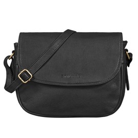 STILORD 'Loreen' Women's Handbag, Small Leather Bag, Women's Shoulder Bag for Going Out, Elegant Evening Bag, Party Bag, Leisure Bag, Genuine Vintage Leather, black, shoulder bag