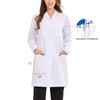 Wellhin Women's White Lab Coats Professional Snap Closure Laboratory Medicas