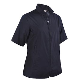 Monterey Club Women's Lightweight Hi-Lo Short Sleeve Wind Jacket #2799 (Navy, Medium)