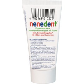nenedent® Children's Toothpaste Homeopathy Compatible with Fluoride - Gentle Care for Strong Protection | 500 ppm Fluoride | Free from Essential Oils, 1 x 50 ml