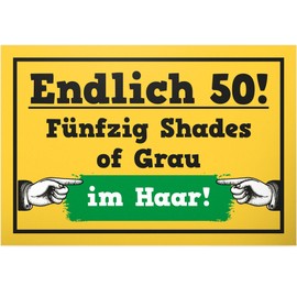 DankeDir! Grey Hair Sign Plastic 30 x 20 cm - Gift Idea Birthday Party Decoration Birthday Decoration - 50 Years Men & Women 50th Birthday Gift Birthday Gift 50s