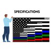 Double Sided Thin Blue Red Green Line Flag 3x5FT Police