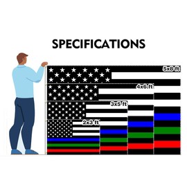 Double Sided Thin Blue Red Green Line Flag 3x5FT Police Military Firefighters Army Fireman USA Stripe Flag Fade Resistant Vivid Colors Polyester with 2 Brass Grommets For Indoor Outdoor