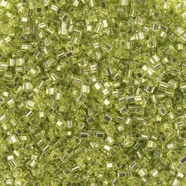 Miyuki - abalorio cuadradas y cúbicas de 1,8 mm Chartreuse plateadas APX frasco de 20 gramos