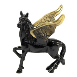 eSplanade Brass Flying Angel Horse Pegasus Showpiece Figurine Sculpture - Decorative Items - Home Decor - Black - 6" Inches (Length)