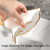 Ceramic Leaf Soap Dish, Soap Dish with Drain, Leaf Soap