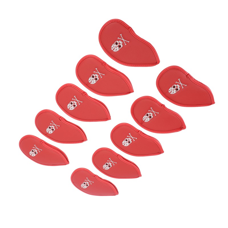 10PCS Golf Club Head Cover PU Leather Protective Abrasion Resistant