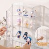 VGLXTRNT 3 Tier Clear Display Case for Figures, Wall-Mounted Acrylic