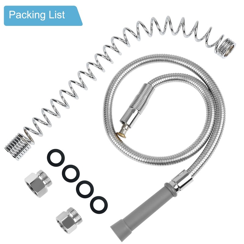 44inch Commercial Sink Hose with Grip Handle & Spring, Replacement