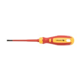 Hogert Technik 1 Slotted Screwdriver Red / Yellow 5.5 x 125 mm 1000 V Slim CrMo