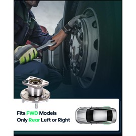 SCITOO 512490 New Rear Wheel Bearing Hub fit 2011-2017 For Ford Fiesta 4 Lugs Axle Hub Assembly Kit W/ABS 1 Pack