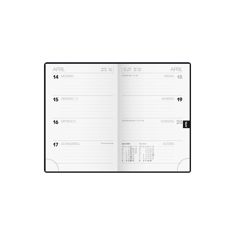 BRUNNEN Pocket Diary Model 723 (2025), 2 Pages = 1