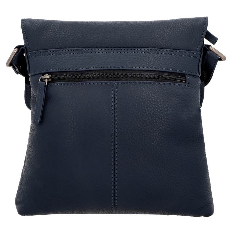 Gusti Veha Women's and Men's Leather Shoulder Bag Blue Leather,