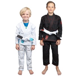 Gold BJJ Kids Jiu Jitsu Gi (White Belt Included) - Aeroweave Lightweight Youth Uniform for Boys and Girls (White, K4)