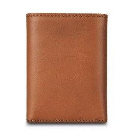 Eddie Bauer Men Signature Trifold Wallet, Leather-Brown, One Size