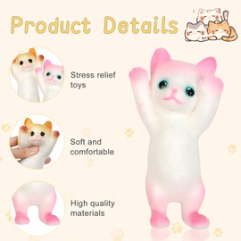 2 Pieces Taba Squishy Kit, Fufu Squishy, Squishy Anti-Stress, Taba Squishy Paw, Taba Squishy Cat, Giant Squishy, Anti-Stress Toy, Pink + Yellow